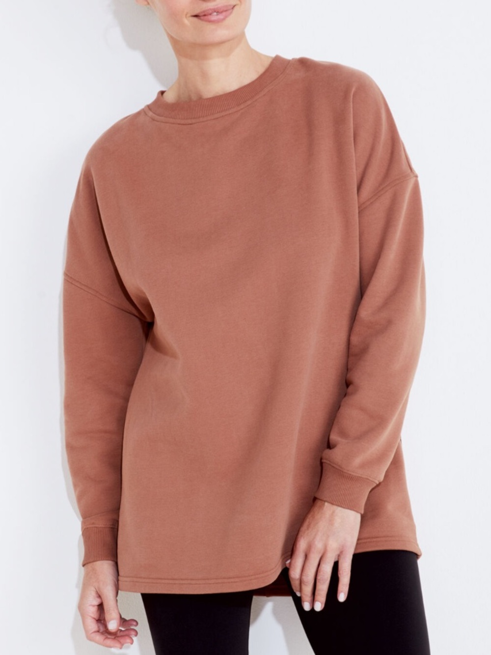 Varley Rowan sweatshirt XL carob brown long sleeve relaxed cotton crewneck